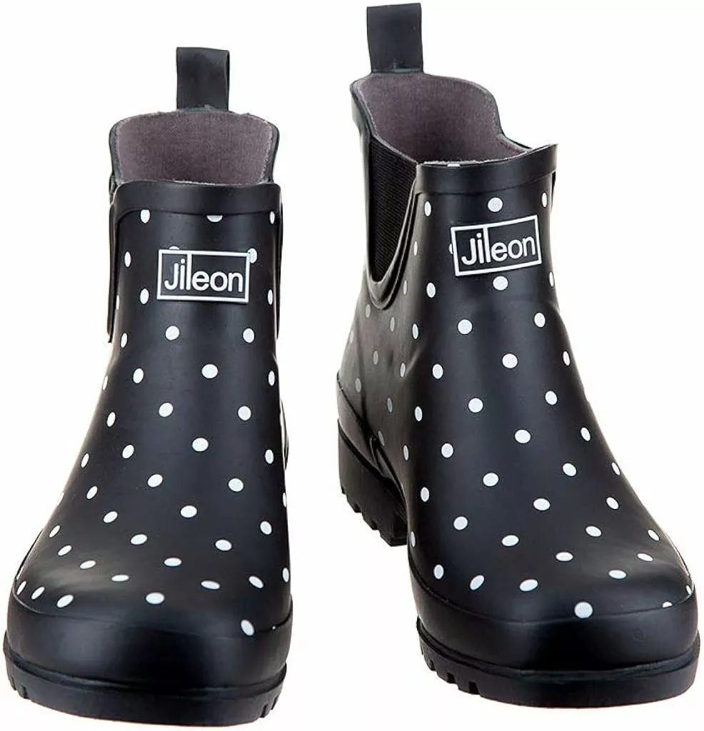 Bottes De Pluie Jileon Womens Ankle Height - Spécialement Conçues Pour Les Femmes Avec De Larges Pieds Et De Larges Veaux 4 Bottes De Pluie Jileon Womens Ankle Height - Spécialement Conçues Pour Les Femmes Avec De Larges Pieds Et De Larges Veaux – Image 2