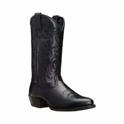 XBTEVUDAK Hommes Brun Cowboy Bottes Classique Brodé Snip Toe Large Veau Mi-Cylindre En Cuir Pays Western Bottes Hommes De Travail Bottes