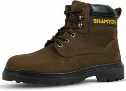 Bottes De Travail SHAMTCH Pour Hommes Orteil En Acier, Semelle En Caoutchouc En Cuir Nubuck, Insulente Résistante Aux Bordereaux Durable, Chaussures De Travail Industrielles Utilitaires Avec Pointe De Sécurité, Adaptées Aux Hommes Et Aux Femmes