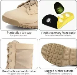 IDOSON 8 Botte Tactique Militaire Pour Hommes Bottes De Travail Respirantes Légères Bottes De Randonnée Extérieure Combat Jungle Desert Boots -Des chaussures d'hiver Soldes Magasin 61BMraxLC1L. AC UL1001