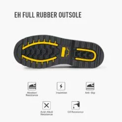 ANTENG Hommes Bottes De Travail, Acier Toe Plein Grain Chaussures En Cuir, Chaussure Résistante Glissement, Semelle En Caoutchouc Chaussures De Sécurité, Respirant, Hydrofuge, Séchage Rapide (AT601-2, Black) -Des chaussures d'hiver Soldes Magasin 61GVSpkUOIL. AC UL1500