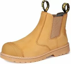 Bottes De Travail Pour Hommes ANTENG, Chaussures En Cuir Nubuck En Acier, Botte De Semelle Extérieure En Caoutchouc Antidérapant, Chaussures De Construction De Sécurité, Respirantes, Hydrofuges, Sèches Rapides (AT601, Chaleur)