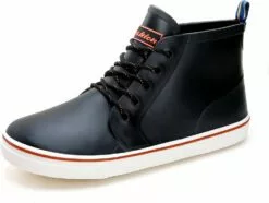 YUHITYGZGS Bottes De Pluie Pour Femmes Et Hommes, Étanche En Caoutchouc Jardin Bottes Unisexe Courte Cheville Pluie Chaussures Dentelle Up De Pêche Pont Bottes Confortable Anti-Slip Rainboots Pour Muck Mud Travail En Plein Air