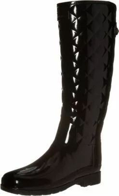 Hunter Bottes De Pluie Hautes Et Brillantes Raffinées De FEUILLE