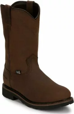 Justin Boots Justin Bottes Hommes Drywall 10 Pouce Électrique Doux Toe Travail Chaussures De Sécurité Casual - Brun - Taille 10.5 D