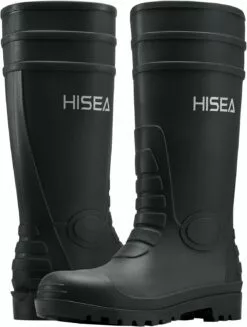 Bottes De Pluie Pour Hommes HISEA Avec Tige En Acier, Chaussures De Protection En Caoutchouc Imperméables, Bottes De Pluie En PVC Sans Couture Bottes De Travail Extérieures Sans Acier, Bottes De Pêche Au Jardin Durable Pour L'agriculture Et Le Travail Industriel -Des chaussures d'hiver Soldes Magasin 61vMKZk22tL. AC UL1500