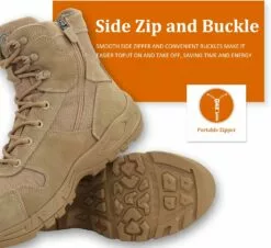 Bottes Tactiques QUNLON Pour Hommes Bottes Militaires Légères 8 Pouces Bottes De Combat Pour Hommes Fermeture éclair Latérale Bottes De Jungle De L'armée Bottes De Travail Bottes De Moto D'extérieur -Des chaussures d'hiver Soldes Magasin 711M6s7HxHL. AC UL1500