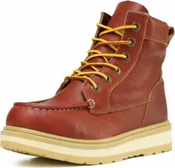 ROCK POSTER Bottes De Travail Pour Hommes, 6" Soft Toe Slip Résistant Ponctuer EH Moc Toe Hommes De Travail Bottes