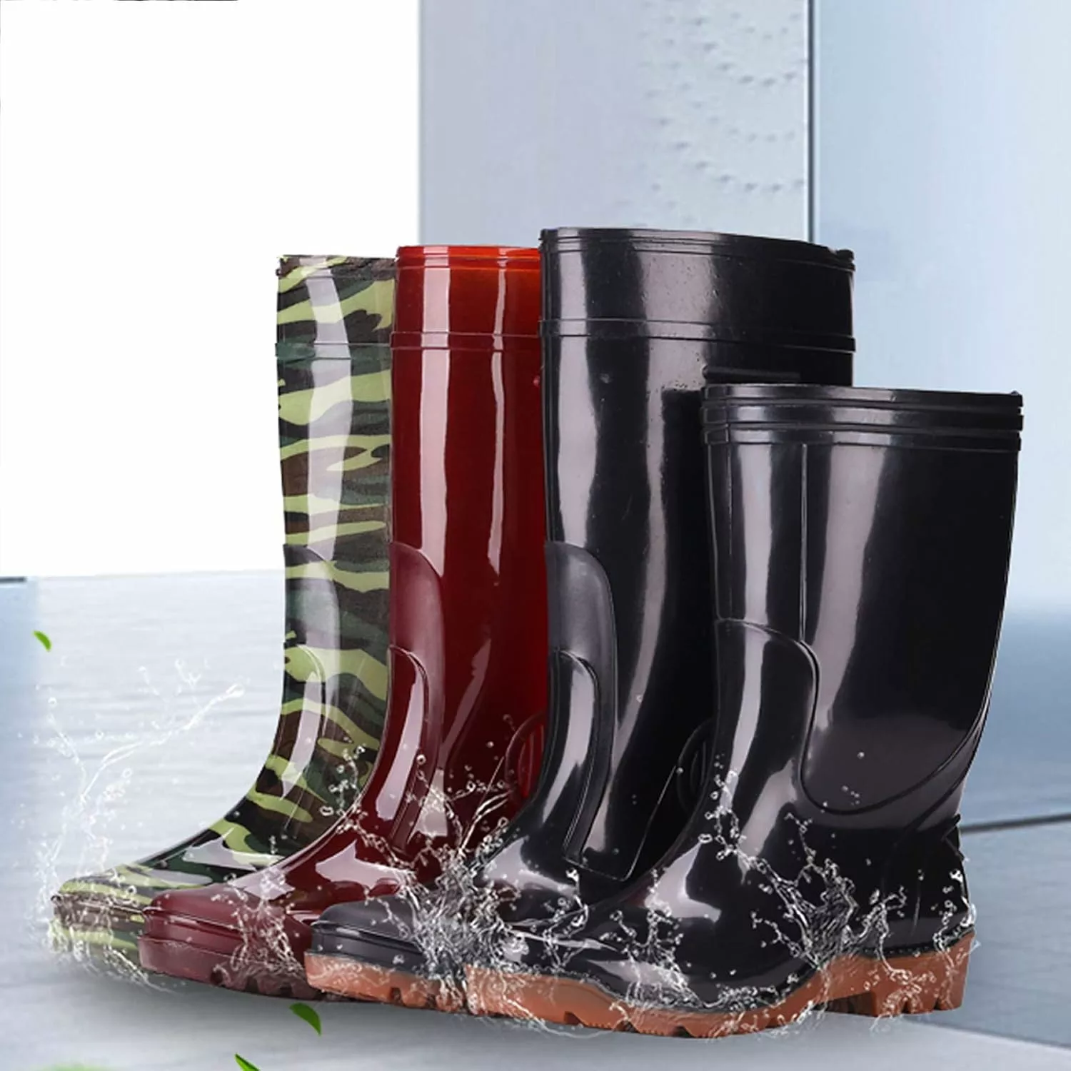 KAMPCO Hommes De Bottes De Pluie En Caoutchouc, Étanche Mi-Hauteur Boot De Travail, Durable Non Glissement Pluie Chaussures Pour Travail Agricole, Chasse Et Pêche 7 KAMPCO Hommes De Bottes De Pluie En Caoutchouc, Étanche Mi-Hauteur Boot De Travail, Durable Non Glissement Pluie Chaussures Pour Travail Agricole, Chasse Et Pêche – Image 5