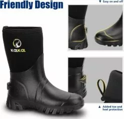 Kalkal Bottes En Caoutchouc Pour Hommes, Mid Calf Imperméable Bottes De Pluie, Avec 5mm Néoprène Isolé Hommes Bottes, Étanche Travail Bottes Pour Mud Chasse Jardinage Travail En Plein Air Agriculture Pêche (Size 8-13) -Des chaussures d'hiver Soldes Magasin 715yIFPo1SL. AC UL1500