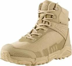 FREE SOLDIER Bottes De Randonnée Imperméables Pour Hommes Bottes De Travail Légères Bottes De Travail Durables Militaires Tactiques Bottes De Combat(Waterproof Tan 10.5 US)