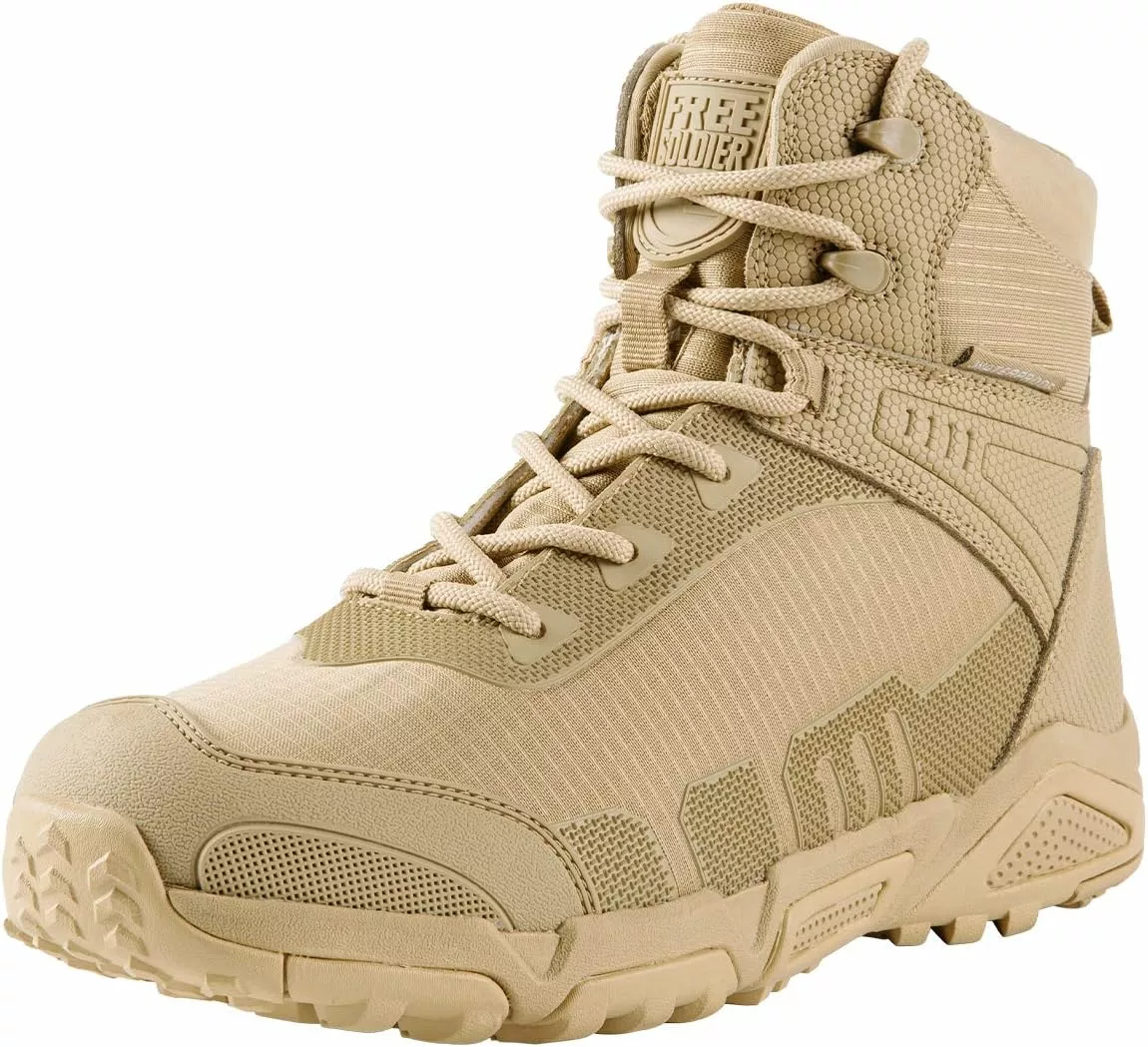 FREE SOLDIER Bottes De Randonnée Imperméables Pour Hommes Bottes De Travail Légères Bottes De Travail Durables Militaires Tactiques Bottes De Combat(Waterproof Tan 10.5 US) 3 FREE SOLDIER Bottes De Randonnée Imperméables Pour Hommes Bottes De Travail Légères Bottes De Travail Durables Militaires Tactiques Bottes De Combat(Waterproof Tan 10.5 US)