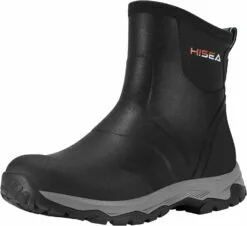 HISEA Excursion Pro Bottes De Pluie Pour Hommes, Hauteur De Cheville En Caoutchouc Néoprène Bottes De Chasse Étanche Isolé En Plein Air Bottes De Travail Pour La Chasse Jardinage Agriculture Randonnée Camping Et Mud Working