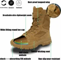 Bottes Militaires Pour Hommes HANAGAL Bottes Militaires Tactiques De Combat Militaire Léger Pour Hommes Bottes De Travail De Randonnée Dans La Jungle Taille 9 Coyote -Des chaussures d'hiver Soldes Magasin 71FG7JFlY7L. AC SL1500