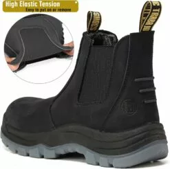 Bottes De Travail HANDMEN Pour Hommes, Bottes De Travail Imperméables Composites / à Bout Doux, Chaussures De Travail Anti-statique Anti-dérapantes Résistantes Aux Bordereaux 8 9 10 11 12 13 -Des chaussures d'hiver Soldes Magasin 71FpAbOhVL. AC UL1500