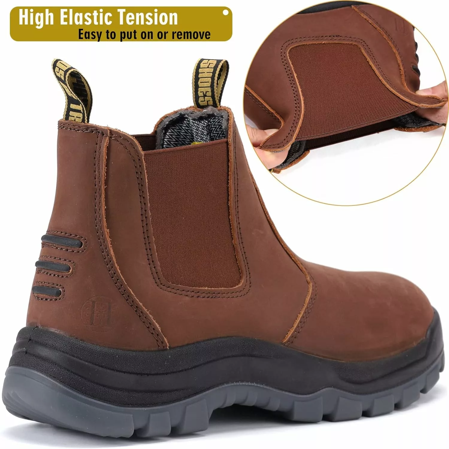 DIIG Bottes De Travail Pour Hommes, 6" Doux Orteil Slip-on Léger Confortable Étanche Bottes De Travail, Non-Slip Large Sécurité Anti-Static Chaussures De Travail 8 9 10 11 12 13 14 (CRZ-802D, 9.5) 7 DIIG Bottes De Travail Pour Hommes, 6" Doux Orteil Slip-on Léger Confortable Étanche Bottes De Travail, Non-Slip Large Sécurité Anti-Static Chaussures De Travail 8 9 10 11 12 13 14 (CRZ-802D, 9.5) – Image 5