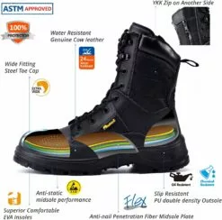 SAFEYEAR Hommes Militaire Tactique Bottes 8" Acier Toe Travail Bottes De Sécurité Avec Latérale Zipper Léger Armée Combat Bottes -Des chaussures d'hiver Soldes Magasin 71Nz00FfKlL. AC UL1500