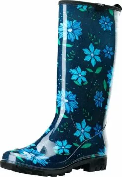 HISEA Femmes Bottes De Pluie Imperméable Jardin Chaussures Coloré Imprimé Genou Haute Bottes En Caoutchouc Anti-Slipping Rainboots Pour Dames Avec Confort Semelle Tall Wellington Pluie Chaussures