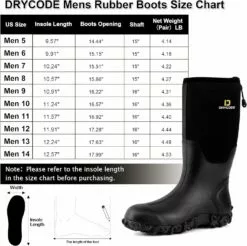 DRYCODE Bottes De Pluie Pour Hommes Avec Acier Shank, Waterproof Isolé En Caoutchouc Bottes De Travail, 5mm Néoprène Durable Boue Bottes Pour Chasse,Pêche,Taille 5-14 13 DRYCODE Bottes De Pluie Pour Hommes Avec Acier Shank, Waterproof Isolé En Caoutchouc Bottes De Travail, 5mm Néoprène Durable Boue Bottes Pour Chasse,Pêche,Taille 5-14 -Des chaussures d'hiver Soldes Magasin 71RCLMo7ziL. AC UL1500