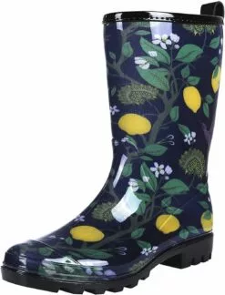 Bottes De Pluie Imperméables Pour Femmes Colorxy - Bottes De Pluie Classiques Pour Bottes De Bottes De Bottes De Bottes De Bottes De Puits Courtes Imprimées Florale Colorée