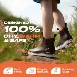 HISEA Femmes Cheville Pluie Bottes, En Caoutchouc De Pêche Deck Bottes, Bottes De Jardin Pour Femmes Étanche 10 HISEA Femmes Cheville Pluie Bottes, En Caoutchouc De Pêche Deck Bottes, Bottes De Jardin Pour Femmes Étanche -Des chaussures d'hiver Soldes Magasin 71VB gwaKuL. AC UL1500