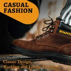 Bottes De Travail SHAMTCH Pour Hommes Orteil En Acier, Semelle En Caoutchouc En Cuir Nubuck, Insulente Résistante Aux Bordereaux Durable, Chaussures De Travail Industrielles Utilitaires Avec Pointe De Sécurité, Adaptées Aux Hommes Et Aux Femmes -Des chaussures d'hiver Soldes Magasin 71VTjAyeanL. AC UL1500 1