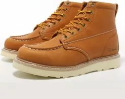 SÉCURITÉ LOONG Moc Toe Bottes Pour Hommes, Top Grain En Cuir Doux Toe Slip-Résistant Coin Semelle Extérieure Confortable Bottes De Travail -Des chaussures d'hiver Soldes Magasin 71VbrRymaqL. AC UL1500