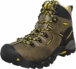 KEEN Utility Hommes Pittsburgh 6" En Cuir Étanche En Acier Toe Bottes De Travail, Corbeau/Jaune, 7 Large