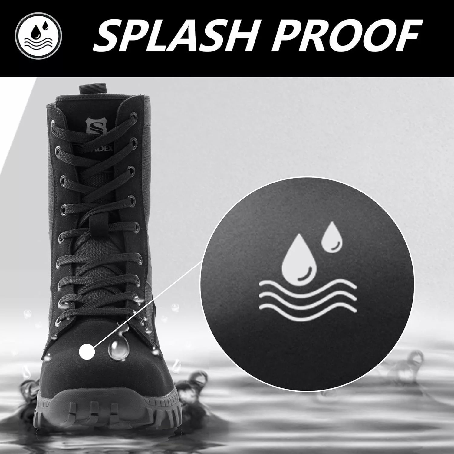 SUADEX Steel Toe Bottes Pour Hommes Femmes Bottes De Sécurité De Travail Indestructible Composite Toe Chaussures Isolé Slip Résistant 7.5 & #34 6 SUADEX Steel Toe Bottes Pour Hommes Femmes Bottes De Sécurité De Travail Indestructible Composite Toe Chaussures Isolé Slip Résistant 7.5 & #34 – Image 4