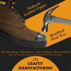 Bottes De Travail SHAMTCH Pour Hommes Orteil En Acier, Semelle En Caoutchouc En Cuir Nubuck, Insulente Résistante Aux Bordereaux Durable, Chaussures De Travail Industrielles Utilitaires Avec Pointe De Sécurité, Adaptées Aux Hommes Et Aux Femmes -Des chaussures d'hiver Soldes Magasin 71b8oxXzLxL. AC UL1500