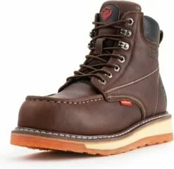 SUREWAY Hommes Heavy Duty Doux/Composite/Acier Toe Bottes/Chaussures Pour Hommes,Confortable Durable Construction Boot, Goodyear,Superior Huile/Résistant Aux Glissement, Cuir Plus épais,Wedge Moc Toe Bottes De Travail Pour Hommes