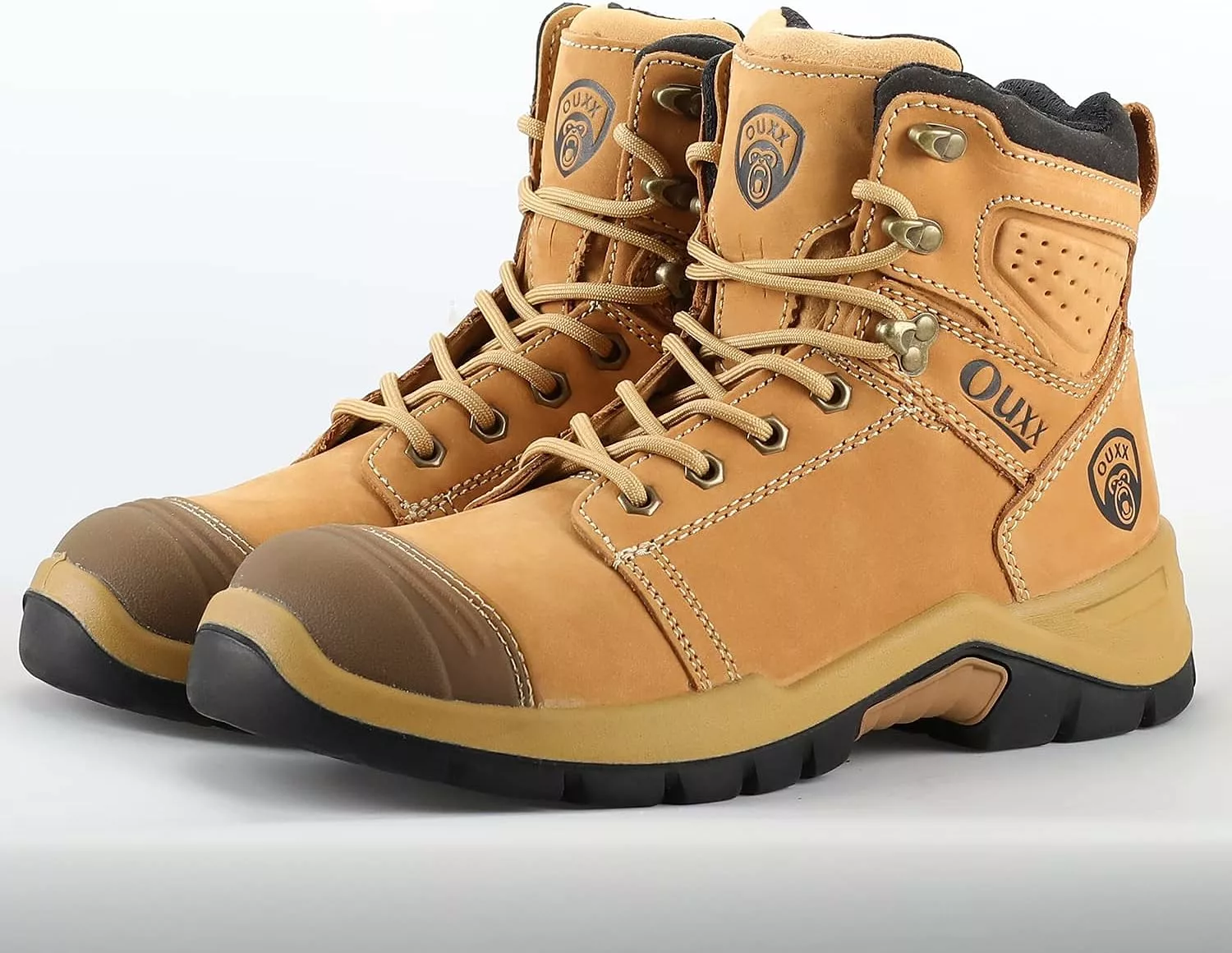 Bottes De Travail D'orteil En Acier OUXX Pour Hommes, Chaussures En Cuir De Caoutchouc Antidérapant PORON-XRD, Antidérapantes ( OX1624 ) 4 Bottes De Travail D'orteil En Acier OUXX Pour Hommes, Chaussures En Cuir De Caoutchouc Antidérapant PORON-XRD, Antidérapantes ( OX1624 ) – Image 2