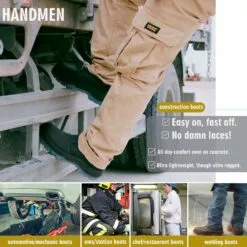Bottes De Travail HANDMEN Pour Hommes, Bottes De Travail Imperméables Composites / à Bout Doux, Chaussures De Travail Anti-statique Anti-dérapantes Résistantes Aux Bordereaux 8 9 10 11 12 13 -Des chaussures d'hiver Soldes Magasin 71fQ4C9xpBL. AC UL1500