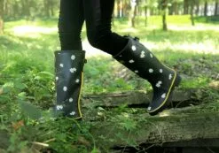 Bottes De Pluie En Caoutchouc Pour Femmes Rongee Imprimé En Marguerite Avec Boucle Réglable -Des chaussures d'hiver Soldes Magasin 71j72J6EjZL. AC UL1499