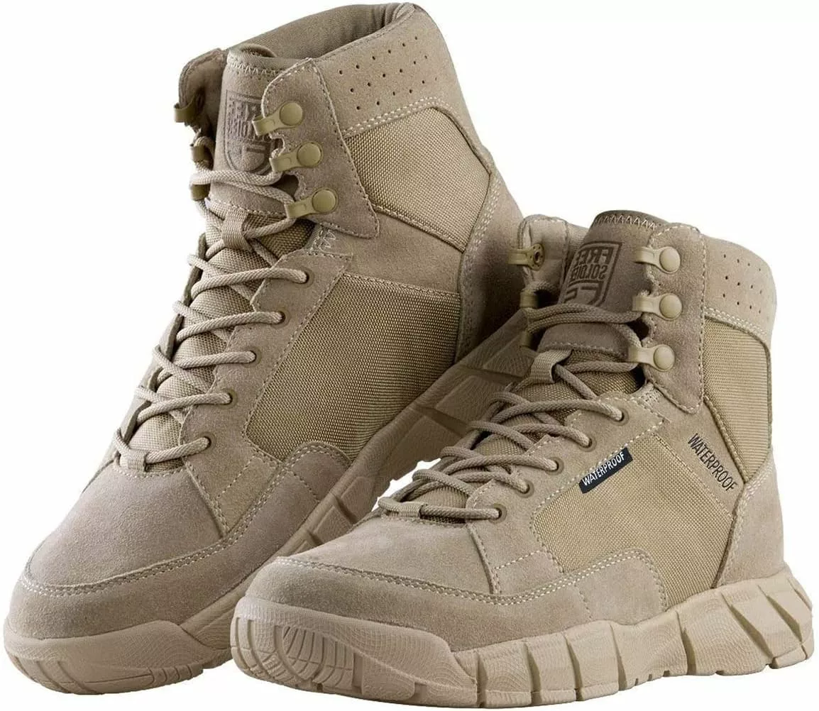 FREE SOLDIER Étanche Randonnée Bottes De Travail Hommes De Bottes Tactiques 6 Pouces Léger Militaire Bottes Respirant Desert Bottes (Tan, 11.5W) 3 FREE SOLDIER Étanche Randonnée Bottes De Travail Hommes De Bottes Tactiques 6 Pouces Léger Militaire Bottes Respirant Desert Bottes (Tan, 11.5W)