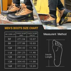 ANITAKE Steel Toe Work Boots Pour Hommes, Non-Slip Heavy Duty En Cuir EH Sécurité Bottes De Travail Construction Bottes Pour Hommes Résistant à La Ponction Respirant Confortable Bottes De Travail -Des chaussures d'hiver Soldes Magasin 71jFUkPF6uL. AC UL1500
