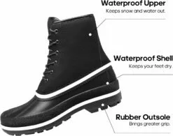 NORTIV 8 Bottes De Neige D'hiver Pour Hommes - Bottes De Canard Classique Imperméables Isolées Résistantes Au Glissement Travail Léger Chaussure De Randonnée -Des chaussures d'hiver Soldes Magasin 71jJpI5j7yL. AC UL1500