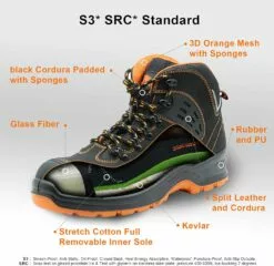 KAM-LITE Composite Toe Chaussures Pour Hommes, Étanche Slip Résistant Bottes De Travail, Léger Large Toe Box Bottes De Sécurité, Industriel & Construction Chaussures De Travail -Des chaussures d'hiver Soldes Magasin 71jrWUMpAQS. AC UL1500