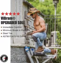 Bottes De Travail Imperméables Au Moc à Bout En Acier ROCKROOSTER Edgewood, Bottes De Mer Vibram Léger à 6 ", Botte De Sécurité En Cuir Confortable, Chaussures Anti-fatigue De Support D'arche, ASTM F2413-18 EH, VAP858 12 Bottes De Travail Imperméables Au Moc à Bout En Acier ROCKROOSTER Edgewood, Bottes De Mer Vibram Léger à 6 ", Botte De Sécurité En Cuir Confortable, Chaussures Anti-fatigue De Support D'arche, ASTM F2413-18 EH, VAP858 -Des chaussures d'hiver Soldes Magasin 71pC304arAL. AC UL1500