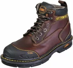 Bottes De Travail Pour Orteils En Acier Pour Hommes CEBU, Botte En Dentelle De 6 Pouces, Protection Du Bouclier En Caoutchouc, Résistante à L'huile Et Aux Acides, Idéales Pour La Fabrication, L'utilité, L'entrepôt Et Plus Encore, BorceShark