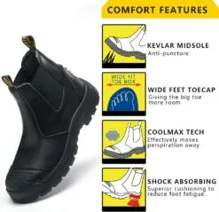 ROCK POSTER Hommes De Travail Bottes Acier Toe Soft Toe Étanche Glissement Sur Anti-Puncture Glissement Résistant Sécurité De Travail Bottes -Des chaussures d'hiver Soldes Magasin 71sPKzBGEL. AC UL1500