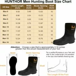 Hunthor Bottes En Caoutchouc Pour Hommes Avec Acier Shank, 6mm Néoprène Isolé Bottes De Pluie, Mid Calf Imperméable Bottes De Travail En Caoutchouc Pour La Chasse, Jardinage, Agriculture, Pêche -Des chaussures d'hiver Soldes Magasin 71ttkJHwqmL. AC UL1500