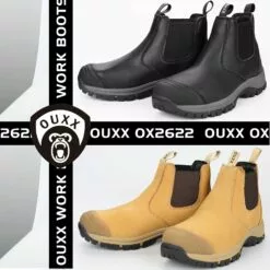 Bottes De Travail OUXX Pour Hommes, Chaussures De Sécurité à Enfiler En Cuir De Caoutchouc D'acier, Résistant Aux Bordereaux, Imperméable, à La Perforation ( OX2622 ) -Des chaussures d'hiver Soldes Magasin 71ucaRZB9EL. AC UL1500