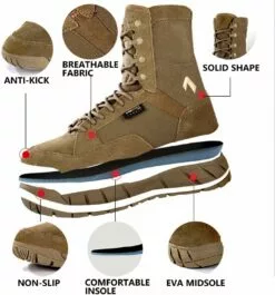 Bottes De Combat YEVHEV Pour Hommes Chaussures Tactiques Militaires Légères Pour Le Travail De Randonnée Bottes De Désert Respirantes -Des chaussures d'hiver Soldes Magasin 71yhG1LP60L. AC UL1500