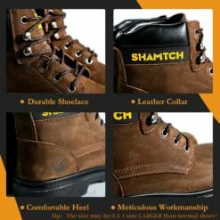 Bottes De Travail SHAMTCH Pour Hommes Orteil En Acier, Semelle En Caoutchouc En Cuir Nubuck, Insulente Résistante Aux Bordereaux Durable, Chaussures De Travail Industrielles Utilitaires Avec Pointe De Sécurité, Adaptées Aux Hommes Et Aux Femmes -Des chaussures d'hiver Soldes Magasin 81 pCKL8HSL. AC UL1500