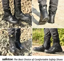 SAFEYEAR Hommes Militaire Tactique Bottes 8" Acier Toe Travail Bottes De Sécurité Avec Latérale Zipper Léger Armée Combat Bottes -Des chaussures d'hiver Soldes Magasin 810Cr9vEbhL. AC UL1500