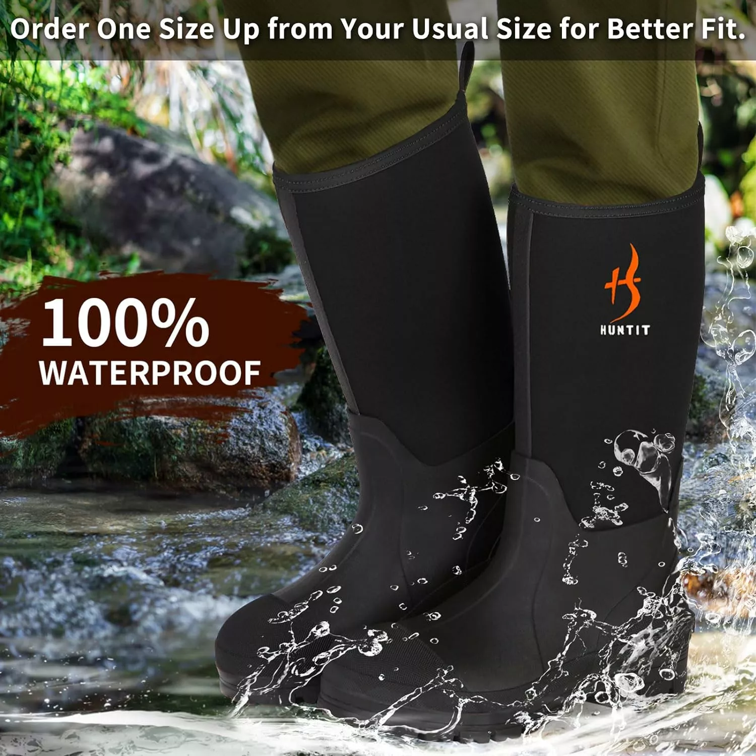 HUNTIT En Caoutchouc Bottes De Travail Pour Hommes Kevlar Midsole Acier Toe Multi-Saison Étanche En Caoutchouc Bottes 5mm Néoprène 400g Isolé Pluie Bottes Anti Glissement Boue Bottes 4 HUNTIT En Caoutchouc Bottes De Travail Pour Hommes Kevlar Midsole Acier Toe Multi-Saison Étanche En Caoutchouc Bottes 5mm Néoprène 400g Isolé Pluie Bottes Anti Glissement Boue Bottes – Image 2