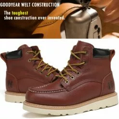 HANDMEN Bottes De Travail Pour Hommes, 6" EH Léger Doux Toe Hommes Bottes De Travail, Non-Slip Anti-Fatigue Chaussures De Travail Avec Durable En Caoutchouc EVA Semelle -Des chaussures d'hiver Soldes Magasin 8110Ij8qEXL. AC UL1500
