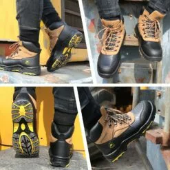 ANITAKE Steel Toe Work Boots Pour Hommes, Non-Slip Heavy Duty En Cuir EH Sécurité Bottes De Travail Construction Bottes Pour Hommes Résistant à La Ponction Respirant Confortable Bottes De Travail -Des chaussures d'hiver Soldes Magasin 818nw8EKgAL. AC UL1500