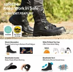 SAFEYEAR Hommes Militaire Tactique Bottes 8" Acier Toe Travail Bottes De Sécurité Avec Latérale Zipper Léger Armée Combat Bottes -Des chaussures d'hiver Soldes Magasin 81BFlx1myL. AC UL1500